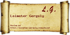 Leimeter Gergely névjegykártya